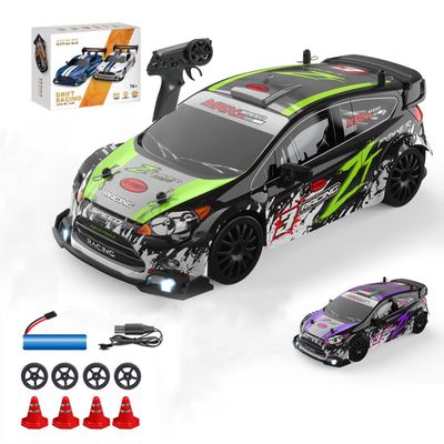 Actualia 1:24 Scale RC Drift Car with LED Lights, 4WD Electric Remote Control Racing Vehicle, 2.4GHz 30KM/H High Speed Mini Sport Drift Car for Adults & Hobbyists