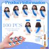 Bememo 100 Pcs Little Jesus Figures Jesus Loves You Original Design Pocket Rubber Little Figures to Hide and Seek Sunday Religious Party Share Easter Gifts(Blue) view 2