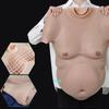 Silicone Beer Belly Suit, Silicone Artificial Fake Belly, Realistic Fat Suit Costume, Abdominal Muscle Simulation Skin Silicone Stronger Male Shaper for Cosplay Halloween Crossdressers () view 2