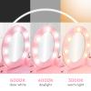 Kids Vanity Set, Pretend Play Girls Vanity Table and Chair Set with Lighted Mirror, Stool, and Wood Makeup Playset, Pink view 3