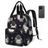 CNNINGYI Baby Diapers Bag Backpack, Waterproof Large Baby Bag for Mom Dad, Cute Cartoon Hedgehog Travel Diaper Bag Backpack, Newborn Essentials, Hedgehog view 2
