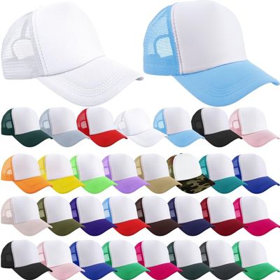 Puyawen 35 Pcs Adult Blank Trucker Hats Bulk Adjustable Sublimation Hat Summer Mesh Baseball Cap DIY Trucker Caps for Men Women (Color Style 1)