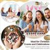 Bememo 100 Pcs Little Jesus Figures Jesus Loves You Original Design Pocket Rubber Little Figures to Hide and Seek Sunday Religious Party Share Easter Gifts(Bohemian Color) view 3