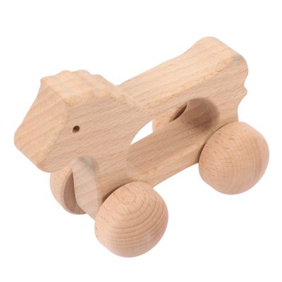 BESPORTBLE Wooden Grasping Push Car for Creative Inertial Trolley with Wheels Lightweight Walker for Fine Motor Skills and Hand Eye Coordination Development