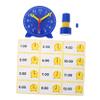 LIOOBO 1 Set Teaching Clock Interactive Learning Model with Stamp Cards Analog Clock for Classroom Home Use Engaging Tool for Recognition view 1