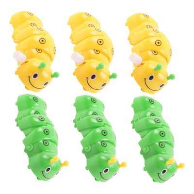 JUMPLAWN 6PCS Wind-Up Caterpillar Toys for Boys and Girls Educational Clockwork Playthings for Parties and Classroom Activities Fun and Interactive Party Favors Random Color