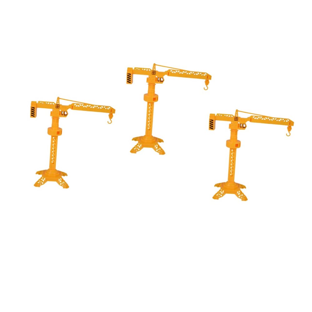 OUNONA 3pcs Rotatable Slewing Crane Model Realistic Plastic Construction Cranes for Birthday Develops Intelligence and Parent Interaction