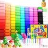 Air Dry Clay for Kids 120 Packs Air Foam Clay, 100 Customized Colors, More White and Black Magic Clay, Non-Sticky Soft and Super Light Clay with Sculpting Tools, Guide, 3 Age+ view 1