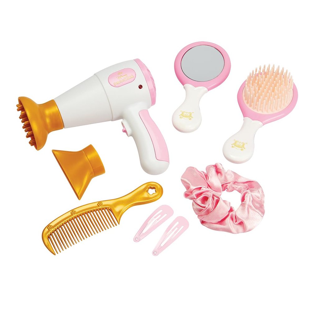 Smoby Disney Princess Hair Styling Set - Toy Hairdressing Salon with Hair Dryer, Mirror & Brush - Role Play with Light & Sound for Children from 3 Years
