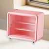 Action Figure Display Case Cabinet Showcase Table Stand Gift Desktop Organizer Box Storage for Collectibles Mini Figurines, Pink view 2