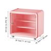 Action Figure Display Case Cabinet Showcase Table Stand Gift Desktop Organizer Box Storage for Collectibles Mini Figurines, Pink view 3