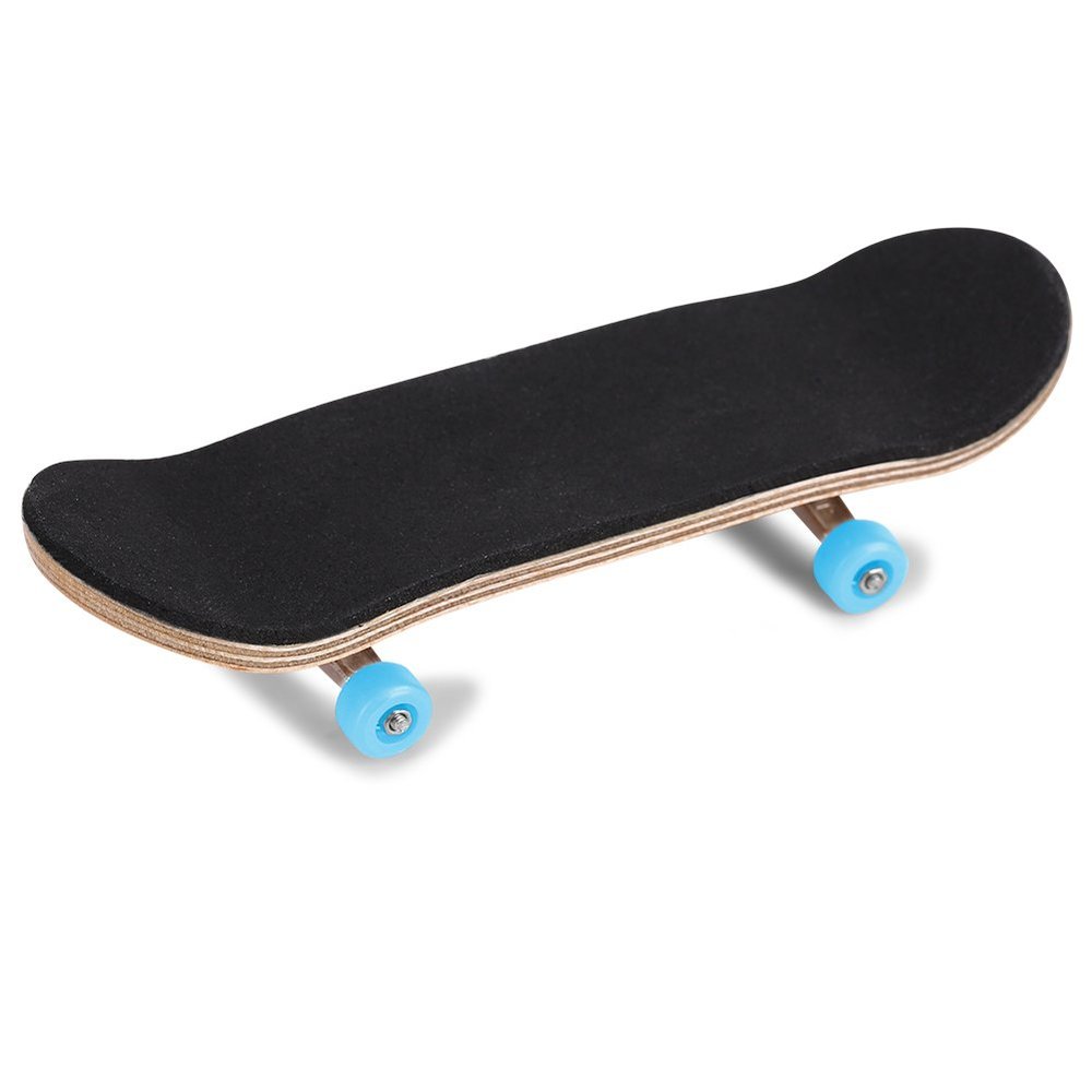 HERCHR Finger Boards, 1Pc Maple Wooden Alloy Fingerboard Finger Skateboards Creative Fingertips Daliy Playing Relaxing Movement Set with Box for Relax Play (Light Blue)