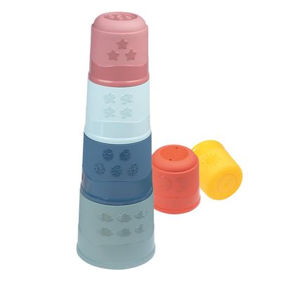 Little Smoby Magic Tower Cup Tower - Shape and Colour Recognition - Stacking Game - Fine Motor Skills - From 12 Months - Made in France