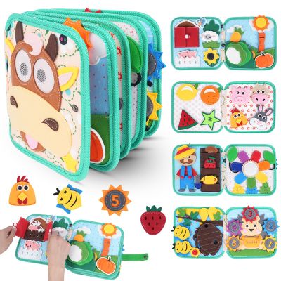 Cobelae Busy Book for Toddlers 1-3, Felt Busy Board for 1 Year Old, Montessori Quiet Book, Toddler Sensory Learning Activity Book, Travel Toys Gifts for Baby Age 1+