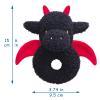 Doindute Baby Dragon Soft Rattle Toy, Plush Dinosaur Infant Shaker Rattle Easy-Grasp Stuffed Animal Toy, Gifts for Newborns Babies Toddlers Boys Girls, Black, 6 Inches view 2