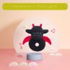 Doindute Baby Dragon Soft Rattle Toy, Plush Dinosaur Infant Shaker Rattle Easy-Grasp Stuffed Animal Toy, Gifts for Newborns Babies Toddlers Boys Girls, Black, 6 Inches view 3