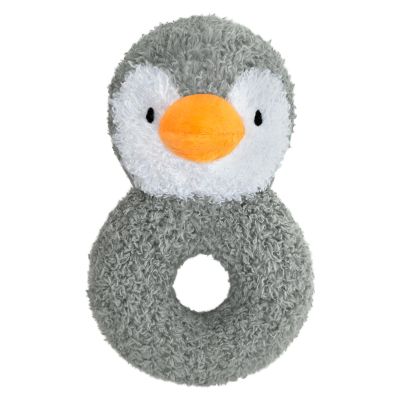 Doindute Baby Penguin Soft Rattle Toy, Plush Penguin Infant Shaker Rattle Easy-Grasp Stuffed Animal Toy, Gifts for Newborns Babies Toddlers Boys Girls, Gray, 5.5 Inches