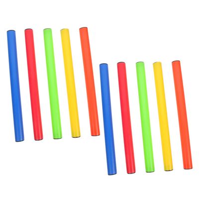 Abaodam 10pcs Relay Race for Children: Non-Slip Plastic Field Running Sticks - Multi-use for School Track Events and Team Sports