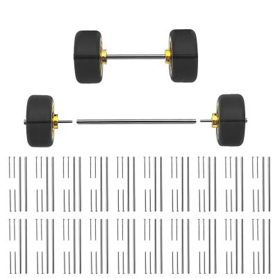 1/64 Wheels Modified Hollow Shaft & Mushroom Nails 20 Sets - Suitable for 1/64 Diecast Cars DIY Tires - Each Set Includes 2 Hollow Shafts & 4 Mushroom Nails (1.18in/30mm)