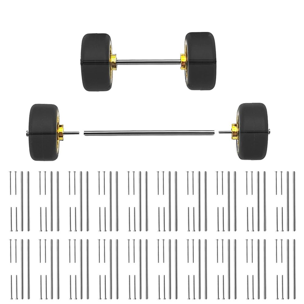 1/64 Wheels Modified Hollow Shaft & Mushroom Nails 20 Sets - Suitable for 1/64 Diecast Cars DIY Tires - Each Set Includes 2 Hollow Shafts & 4 Mushroom Nails (1.18in/30mm)
