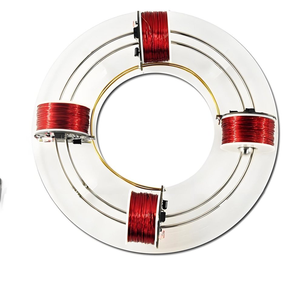 4 Coils Ring Electromagnetic Accelerator, Brushless Motor Cyclotron, Physics Aids Model, for Experimental Teaching, Scientific, DIY, Gifts, Experiment Equipment, Desk Toy