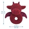 Doindute Baby Dragon Soft Rattle Toy, Plush Dinosaur Infant Shaker Rattle Easy-Grasp Stuffed Animal Toy, Gifts for Newborns Babies Toddlers Boys Girls, Wine Red, 6 Inches view 2