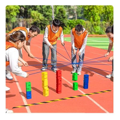 GMSDHCY Team Building Team Tower Game Adults Work Outdoor Activities Field Day Teamwork Block Stacking Game Kit for Office School Group(Multi-Colored,10PCS)