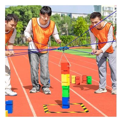 GMSDHCY Team Building Team Tower Game for Adults Work, Outdoor Activities Field Day Games for Office School Group, Strategy Competitions Game(Red,10PCS)