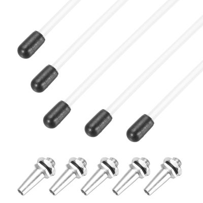 uxcell 320mm Plastic Protection Antenna Tube, RC Antenna Tube with Mount and Cap for RC Car Boat Drone Receiver(White Silver Tone, 5 Pcs)