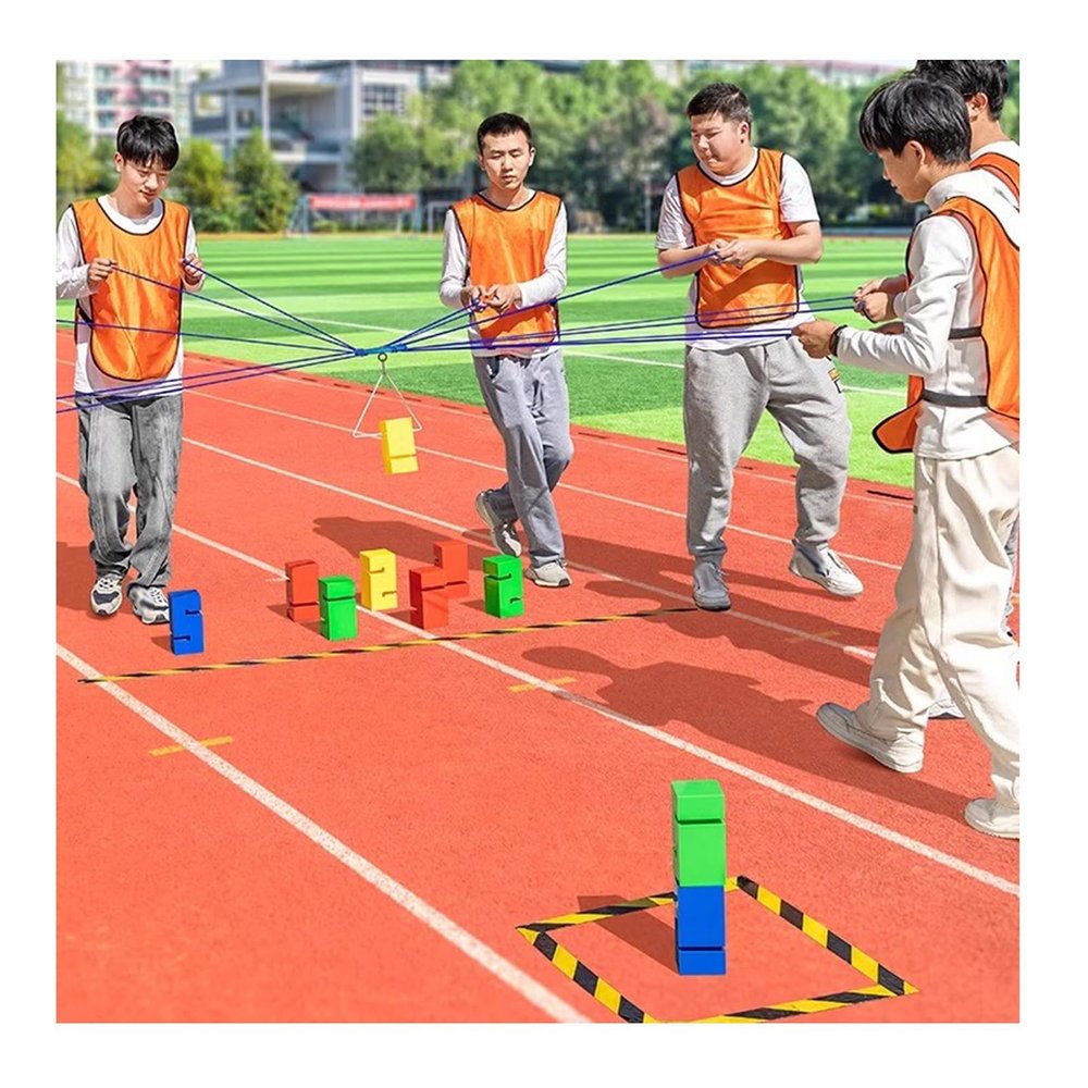 GMSDHCY Team Building Teamwork Block Stacking Tower Game Kit for School Team Building, Office Icebreakers, Adult Work Group Activities(Blue,10PCS)