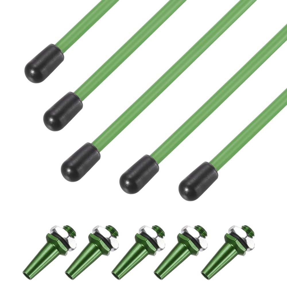 uxcell 160mm Plastic Protection Antenna Tube, RC Antenna Tube with Mount and Cap for RC Car Boat Drone Receiver(Green, 5 Pcs)