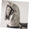 VANZACK 2pcs Handcrafted Wooden Horse Ornament Home Decor Horse Head Sculpture Rocking Desktop Decoration view 2