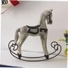 VANZACK 2pcs Handcrafted Wooden Horse Ornament Home Decor Horse Head Sculpture Rocking Desktop Decoration view 4