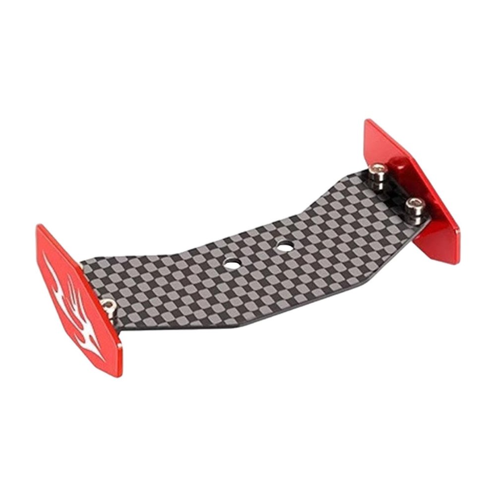 Menolana RC Rear Wing Spoiler Carbon Fiber Simple Assembly Aluminum Alloy Vehicle Repairing Lightweight RC DIY Replace Parts, Red