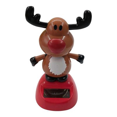 Christmas Solar Dancing Toys - Solar-Powered Shaking Head Figures, Elk, Santa, Snowman, Penguin & Tree, Fun Car Dashboard Interior, Office Desk, Windowsill & Home Decorations