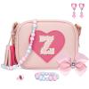 KKXIU Gifts For 3 4 5 6 7 8 Year Old Girls Dress Up Jewelry Kids Toys Toddler Purse Heart Little Girl Bag (Z, Pink) view 1