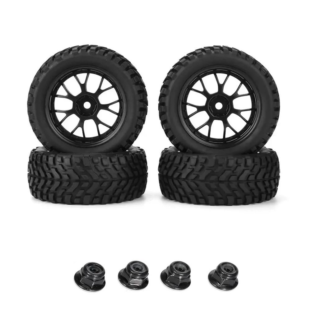 1:10 RC Car Rubber Tire Off-Road Vehicle Pull Car Flat Running Wheel Tire Compatible Wheel Road Car 4PCS Set