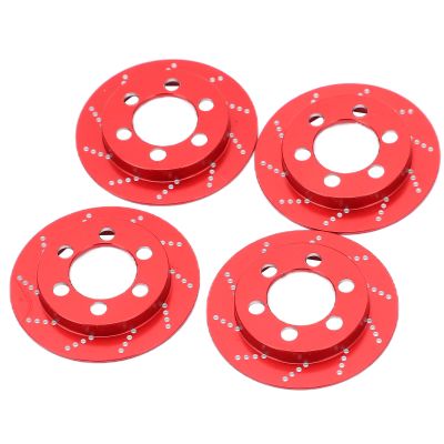 Phefop RC Car Adapter Disc, RC 4PCS Brake Disc for 1.9 Inch Wheel, Easy to Install for SCX10 90046 Axial, Improve the Appearance of the Car (Red)