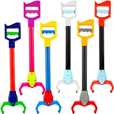 Feradny 6 Pcs Interactive Grabber Toy Flexible Robot Hand and Robotic Claw Hand Claws for Kids Early Grasping Learning and Garbage Picker Toys