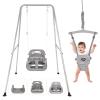 4-in-1 Toddler Swing Set & Baby Jumper and Bouncers, Heavy Duty Baby Swing Set with Foldable Metal Stand for Indoor & Outdoor, Suitable for Children 6 Months and Older, Easy to Assemble & Store view 1