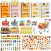 183Mini Food Toys Dollhouse Fruit Vegetable Bread Rack Display Shelf Grocery Store Shopping Cart Basket Miniature Drink Supermarket Metal Handcart Kitchen Play Game Party Cash Register view 1