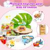 183Mini Food Toys Dollhouse Fruit Vegetable Bread Rack Display Shelf Grocery Store Shopping Cart Basket Miniature Drink Supermarket Metal Handcart Kitchen Play Game Party Cash Register view 3