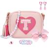 KKXIU Gifts For 3 4 5 6 7 8 Year Old Girls Dress Up Jewelry Kids Toys Toddler Purse Heart Little Girl Bag (T, Pink) view 1