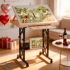 FUNTOK 1500 Piece Jigsaw Puzzle Table with Legs for Adults, Portable Wooden Puzzle Tables with Wheels, Drawers, Adjustable Height with Scales, 5-Tilting-Angle, Transparent Cover, Non-Slip Felt Surface view 1