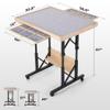 FUNTOK 1500 Piece Jigsaw Puzzle Table with Legs for Adults, Portable Wooden Puzzle Tables with Wheels, Drawers, Adjustable Height with Scales, 5-Tilting-Angle, Transparent Cover, Non-Slip Felt Surface view 3