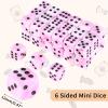 36 of Pack 12MM 6 Sided MINI Dice Set,Mixed Colours Swirls D6 Game Dice Set, 6 Sided Standard Dices for Yahtzee, Bunco or Teaching Math,with Portable Plastic Box(Pink White) view 2