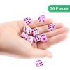 36 of Pack 12MM 6 Sided MINI Dice Set,Mixed Colours Swirls D6 Game Dice Set, 6 Sided Standard Dices for Yahtzee, Bunco or Teaching Math,with Portable Plastic Box(Pink White) view 3