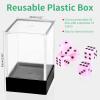 36 of Pack 12MM 6 Sided MINI Dice Set,Mixed Colours Swirls D6 Game Dice Set, 6 Sided Standard Dices for Yahtzee, Bunco or Teaching Math,with Portable Plastic Box(Pink White) view 4