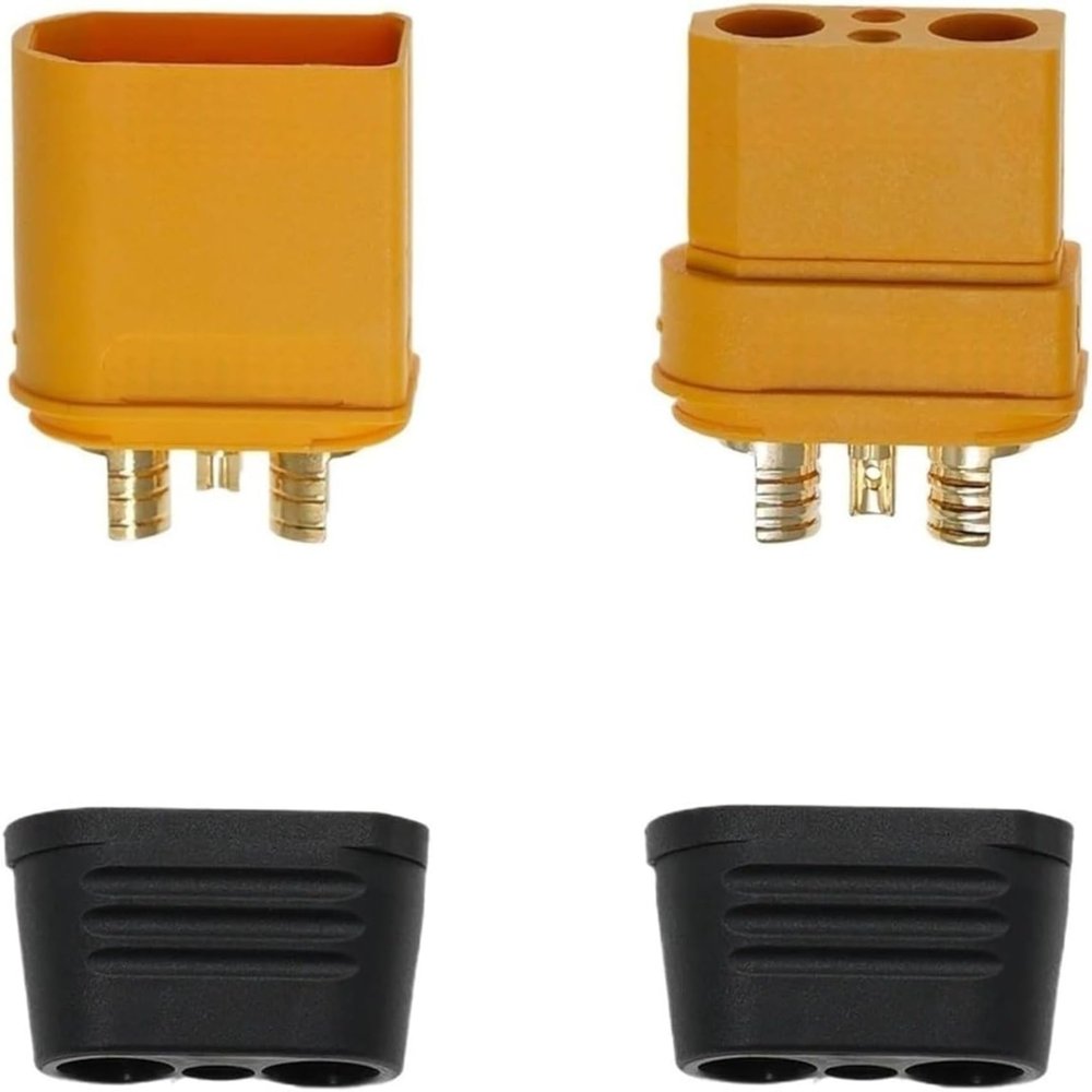 5 Sets of,XT90I-M;XT90I-F,Model Airplane Plug, with Signal Pin, Male and Female Heads, Yellow;XT90(2+2-M;XT90(2+2)-F