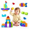 Pairez Toys Magnetic Blocks, Large Building Blocks for Toddlers 1-3, Multi-Shape 3D Stacking Blocks Set, Montessori Learning Sensory Magnet Toys for Boys Girls, Kids Gift (14pcs) view 1